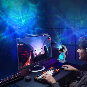 Lampe de nuit laser moderne pour enfants en ABS avec télécommande, lune, ciel étoilé, astronaute, projecteur pour hôtel - Product Image 6