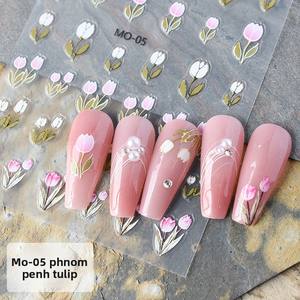 ملصقات أظافر بارزة 5D جديدة بتصميمات أنماط متعددة، دِيكَالَات فن الأظافر للتركيب الذاتي، مستلزمات الأظافر الاصطناعية، زينة مانيكير - Product Image 5