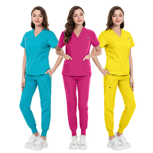 ชุดยูนิฟอร์มพยาบาลสีเหลืองสดใสชุดสครับสำหรับผู้หญิงชุดพยาบาลโรงพยาบาลมีสไตล์ฤดูใบไม้ผลิ - Product Image 2