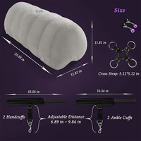 Bantal Tiup PVC Abu-abu Berlapis Fleece dengan Set Bantal Berbentuk Borgol untuk Posisi Wajah, Seks & Pemanasan