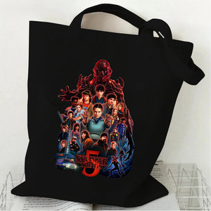 Stranger <span class=keywords><strong>Things</strong></span> 5 Borsa a tracolla in tela stampata con una singola tracolla, borsa in tela per uso quotidiano per studenti di moda - Product Image 5