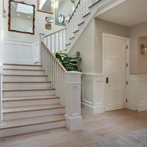 Scala curva Vintage personalizzata retrò durevole gradini in legno massiccio <span class=keywords><strong>e</strong></span> Guardrail artigianale per soggiorno a forma di spirale - Product Image 5