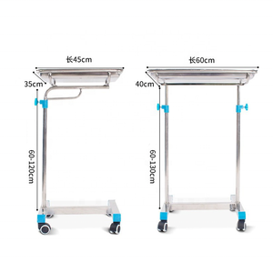 Chariot de Table de Mayo chirurgical pliable en acier inoxydable, Instrument <span class=keywords><strong>d</strong></span>'hôpital, levier simple, double bras - Product Image 5