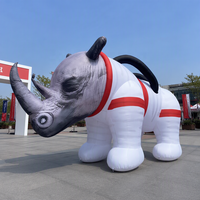 Figurine de rhinocéros gonflable personnalisée en PVC imprimé, réplique animale pour événements, décoration publicitaire