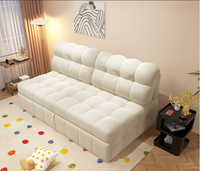 Sofá Cama Doble Reclinable Moderno, Tapizado en Tela Negra, Relleno de Algodón Modular, Multifuncional, Extensible, Plegable para Sala de Estar o Dormitorio