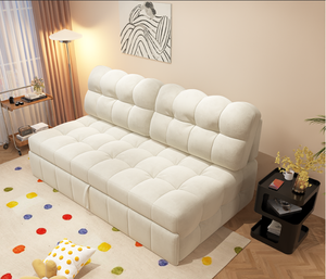 Hiện đại đôi ngồi có thể ngả Sofa giường New vải màu đen đa chức năng & nối dài cho phòng khách phòng ngủ có thể gập lại khung gỗ - Product Image 1