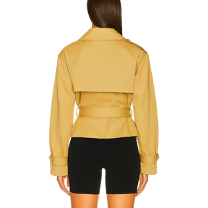 Vestes Courtes Croisées Style Tendance de Haute Qualité, <span class=keywords><strong>Trench</strong></span>-Coat <span class=keywords><strong>Court</strong></span> Décontracté pour <span class=keywords><strong>Femme</strong></span> - Product Image 2
