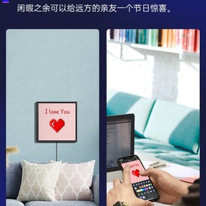 Pixoo 64 <b>Led</b> Pixel Frame Digital <b>Clock</b> Square Desktop Ornament With Ambient Light 261x261mm - Product Image 4