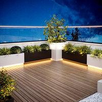 Ventes en gros de jardinières carrées en aluminium, grandes, modernes, écologiques, pour la décoration de la maison, durables, pots à fleurs, jardinières avec drainage