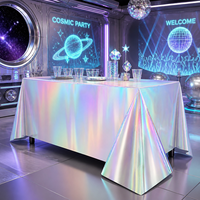 Nappe rectangulaire en plastique, nappe laser, couverture de table pour les décorations de fête d'anniversaire, de mariage ou de disco pour filles