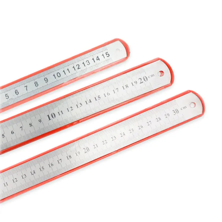 Large Side Ruler 2Pcs Stainless Steel Ruler Metal Straight Double Side Measuring Scale ...