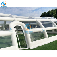 Tente de réception gonflable transparente en PVC, étanche et hermétique, à simple couche, grande capacité pour événements extérieurs, 6-8 personnes