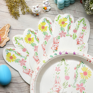 निकोरो फैक्टरी थोक 20 पीसी ईस्टर सजावट बंनी खरगोश आकार नैपकिन डिस्पोजेबल पेपर प्लेट खुश जन्मदिन की पार्टी आपूर्ति - Product Image 1