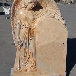 Estilo occidental Memorial Cemetery Grave Stone Silence Angel Monument <span class=keywords><strong>Sunset</strong></span> Red Marble Angel Estatua Tombstone - Product Image 1
