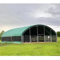 Protection contre les intempéries pour les animaux de ferme, abri pour bétail résistant au vent avec structure en acier galvanisé