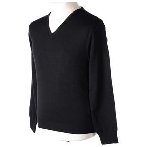 สเวตเตอร์แบบสวมหัวมีโลโก้กะโหลกอะคริลิคระบายอากาศได้เสื้อถักใส่ได้ทั้งชายและหญิงสีดำสำหรับฤดูหนาว - Product Image 3