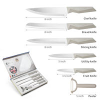 Couteaux de cuisine écologiques de qualité supérieure, lame en acier inoxydable, ensemble de couteaux de cuisine avec boîte cadeau personnalisée