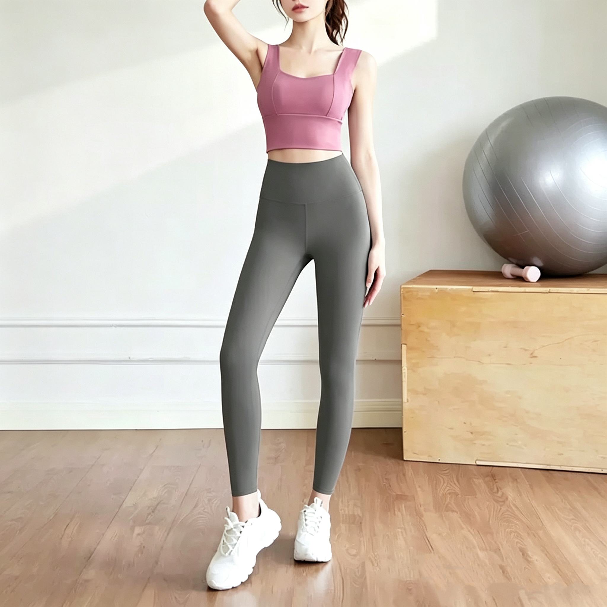 Summer Casual Fashion Sleeveless Sports Vest High Waist Fitness Yoga Suit