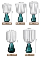 2024 nouveau Style verre à vin rouge et verres à Champagne sans plomb haute Borosilicate rayé gobelet Dessert tasses