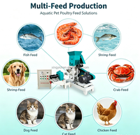 Petite extrudeuse multifonctionnelle flottante pour aliments pour poissons 40-60kg/h 380V, machine à granulés pour aliments pour chiens, chats et volailles, personnalisable
