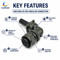 Connecteur circulaire MS3108A 20-29S série 5015, 17 broches, femelle, angle droit, montage sur câble, pour applications minières, pétrochimiques et marines