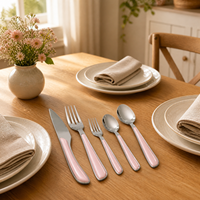 Ensemble de couverts écologiques en acier inoxydable 430, 5 pièces, manche en ABS, couteau, fourchette, cuillère, poli miroir, pour mariage, maison, restaurant