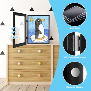 Magnetic Flip Photo <b>Frame</b> for Kids Home Decoration Wood & Iron Material Eco-Friendly UV Printing Replaceable Art <b>Poster</b> - Product Image 3