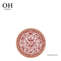 Assiette de présentation en porcelaine fine personnalisée, haut de gamme, écologique, élégante, motif rouge vintage, pour décoration de mariage et vaisselle de dîner