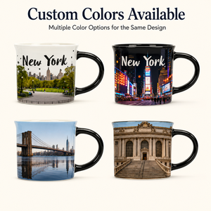 Taza de Café de Cerámica de Porcelana con Diseño de Pintura al Tinte de <span class=keywords><strong>Nueva</strong></span> <span class=keywords><strong>York</strong></span>, Set de Tazas Personalizadas al por Mayor OEM ODM - Product Image 2