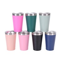 Mug de voiture en acier inoxydable 304 avec paille et cuillère, 5 oz, isolation thermique 6-12 heures, mini mug à bière portable pour couple en voyage