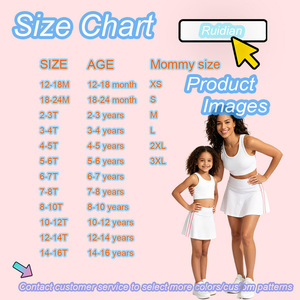 Ensemble de sport 2 pièces pour filles : Crop top sans manches et jupe évasée – Tenue de tennis, golf, <span class=keywords><strong>yoga</strong></span> pour enfants – Vêtements de sport en nylon et élasthanne pour <span class=keywords><strong>maman</strong></span> et moi, <span class=keywords><strong>bébé</strong></span> et enfant - Product Image 2