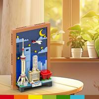 Set de Bloques de Construcción Cosmopolitan 509 Piezas, Edificio Skyline de Shanghái, Ladrillos MOC Esquemáticos para Proyectos STEM Infantiles