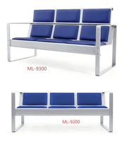 Chaise d'attente 3 places en PU pour aéroport, banque, hôpital - Offre Spéciale