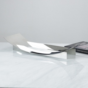 <span class=keywords><strong>Plateau</strong></span> en métal moderne et simple à <span class=keywords><strong>double</strong></span> bord incurvé pour la décoration et le rangement de <span class=keywords><strong>bureau</strong></span>, usage domestique et professionnel - Product Image 4