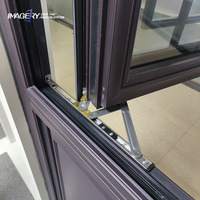 Fenêtres en verre de luxe à isolation thermique, cadre en aluminium, fenêtres anciennes authentiques avec grille en verre intégrée, design élégant, en vente