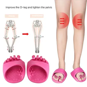 Mezze solette ortopediche per gambe appena a forma di O separatori per dita e gambe da donna che dimagrisce i tamponi per massaggio ai piedi Semi pantofole - Product Image 6
