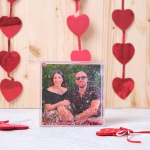 Marco de Fotos Cuadrado de Plástico AS de 4x4 Pulgadas con Logotipo Personalizado, Marco de Fotos Líquido Transparente con <span class=keywords><strong>Agua</strong></span>, Sin Reseñas - Product Image 1