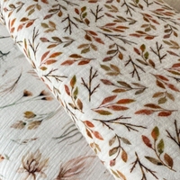 Tissu en mousseline de gaze 100% coton biologique léger pour chemises de filles, rideaux, sacs de garçons, vente en gros