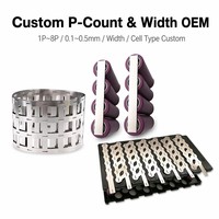Bande de connexion personnalisée en nickel pur 2P 3P 4P 5P 6P 0,15-0,2 mm pour pack de batteries à soudure laser par points pour 18650 21700 26650