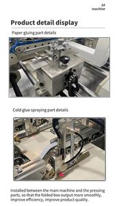 Plieuse-colleuse automatique à colle froide contrôlée par PLC 3A-900YG, garantie 1 an, pour boîtes à fond plat, boîtes en ligne droite, caisses en bois - Product Image 5