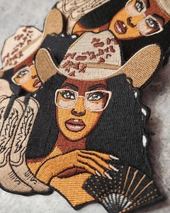 Patchs brodés de haute qualité, style western, marron et noir, pour veste, t-shirt, casquette de camionneur, décoration DIY - Product Image 4