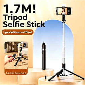 Stable Tripod Balanced and Stable <b>Shooting</b> Selfie Stick 360°Panoramic <b>Shooting</b> 1700mm Cell Phonefor Video Recordi with LED light - Product Image 5