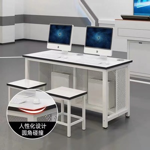 Escritorio escolar con tablero superior de plástico, material duradero, diseño minimalista para uso en el aula o laboratorio informático. - Product Image 4