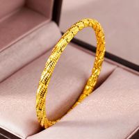 Bracelet pour femme en acier inoxydable plaqué or 18 carats, hypoallergénique, inaltérable, gravé, accessoire de bijouterie de luxe et tendance