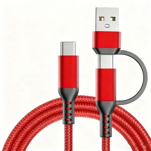 สายดาต้าไนลอน 2-in-1 USB เป็น Type-C สำหรับ Huawei สำหรับ Android สายชาร์จเร็ว 1ม. 2ม. 3ม. 3ฟุต 6ฟุต 10ฟุต - Product Image 4