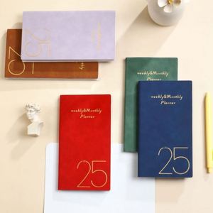 Custom 2025 <b>Planner</b>: PU Leather Hardback Academic <b>Planner</b> with Weekly, <b>Daily</b>, and Monthly Schedules, Blue <b>Notebook</b> - Product Image 3