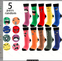 Chaussettes fantaisie drôles à motifs d'emojis unisexes, couleurs vives contrastées, bordure des orteils en polyester, chaussettes cadeaux pour hommes et femmes