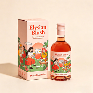 Boîte cadeau de luxe haut de gamme personnalisée pliable avec embout plié et gaufrage à chaud or pour vin doux à la rose - Product Image 2