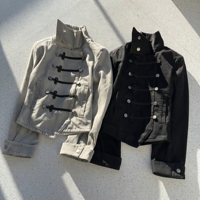 Veste de parade hussarde personnalisée pour homme en toile, col montant, avec tresses, fermeture éclair, style streetwear, marque privée, faible MOQ, usine OEM ODM