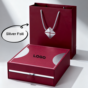 Tùy chỉnh bán buôn thời trang sang trọng giấy in vàng bạc lá bao phủ cứng các tông Hộp quà tặng với logo của bạn - Product Image 4